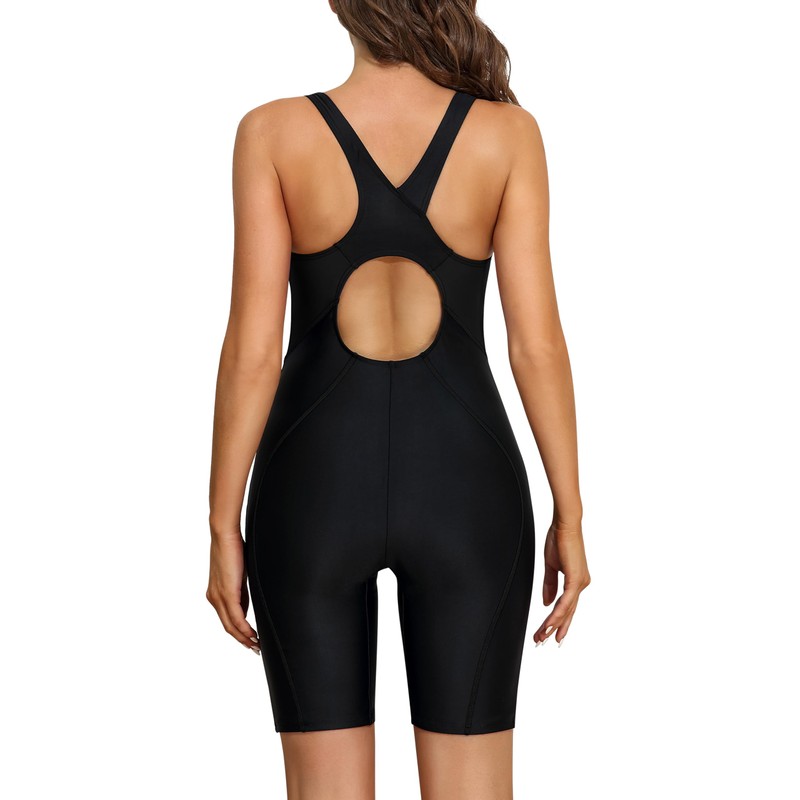ATTRACO Athletic One Piece Swimsuits for Women Boyleg Swimwear Racerback