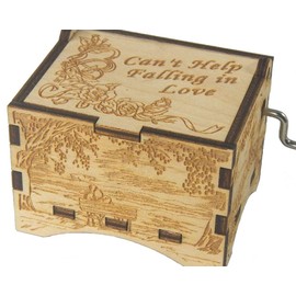 TheLaser'sEdge, Can't Help Falling in Love, Personalizable Music Box, Laser Engraved Wood (Artistic Standard)