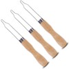 Button Hook and Zipper Pull Assist Tool with Wooden Handle