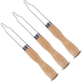 Button Hook and Zipper Pull Assist Tool with Wooden Handle Grip and Helper Assist Device for Seniors and Elderly - Pack of 3