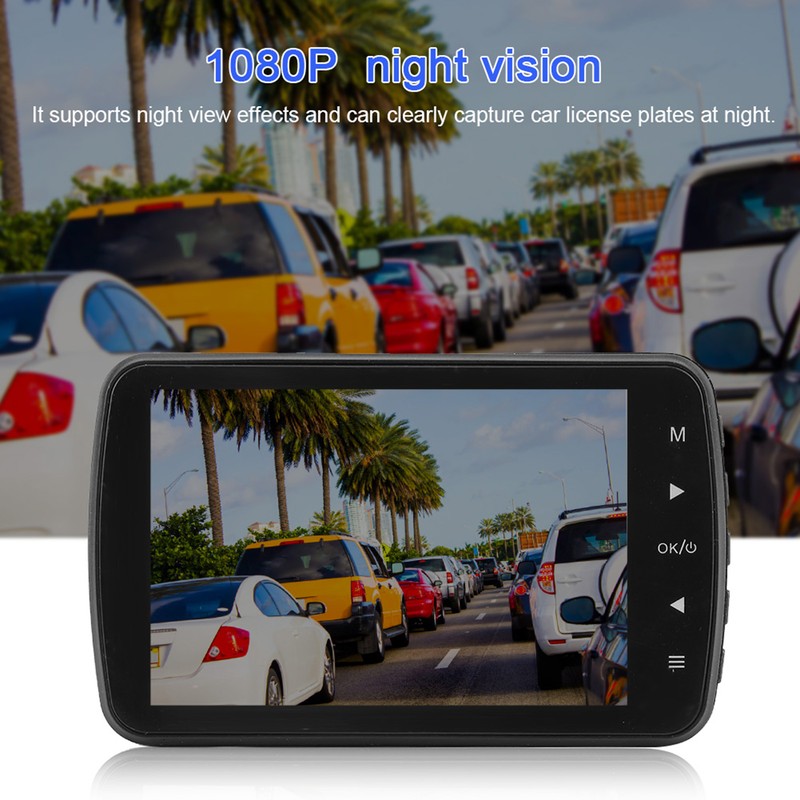 3.5in LCD 1080P Driving Recorder Dual Camera 170° Wide Angle