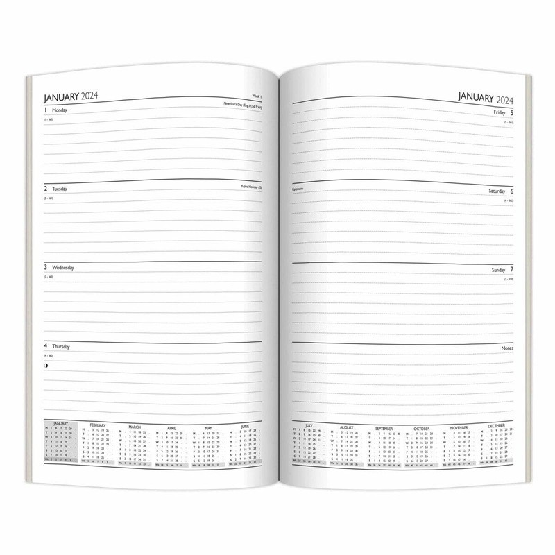 2025 A4 / A5 / A6 Diary Day to Page