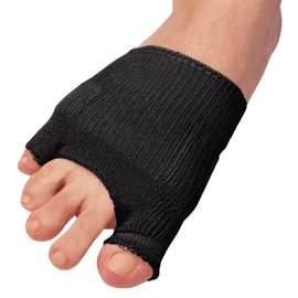 Alphax Foot Support, Made in Japan, Ambidextrous Cotton Blend, Smooth, Washable Bunion Pads (Pack of 1), Black