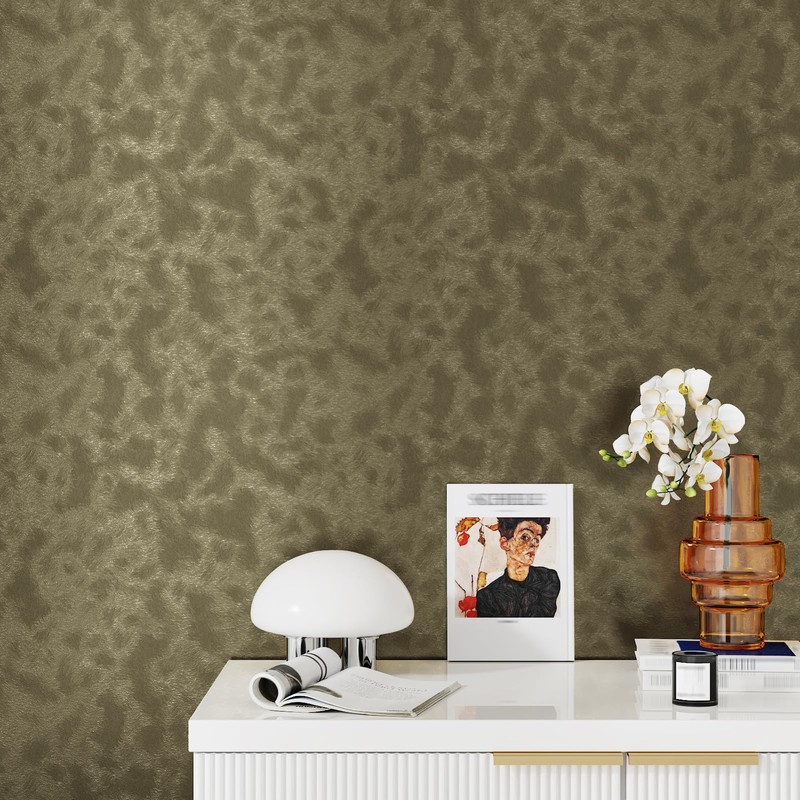 Mangoloo Thick Bronze Contact Paper Textured Metallic Peel Stick Wallpaper