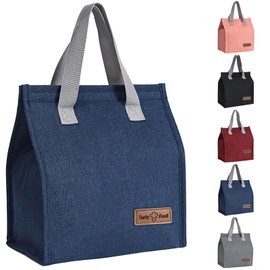 Lunch Bags for Women Men, Reusable Insulated Leakproof Lunch Box Bag for Adult Kids, Small Cooler Bag for Work School Picnic Travel (Blue)