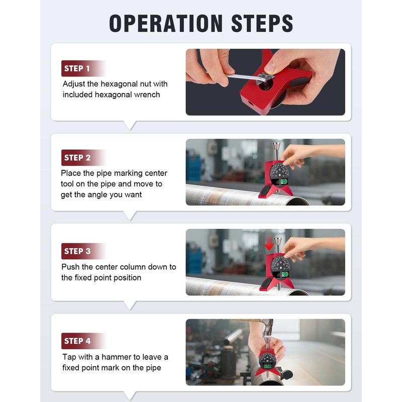 BAOSHISHAN Centring Aid for Pipes, Pipe Marking Tool for Measuring
