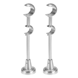 AOKWAWALIY Pack of 2 Metal Brackets Curtains Black Curtain Rod Holder Clothes Rack White Window Hooks White Accessories Robust Curtain Rod Holder Stainless Steel Curtain Frame