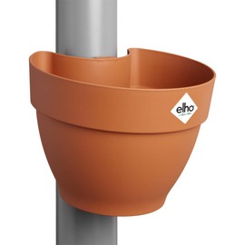 elho Vibia Campana Downpipe Planter 40 - Flower Pot for Rain Pipe - Vertical Garden - 100% Recycled Plastic - Diameter 21.6 x Height 16.3 cm - Brown/Terracotta
