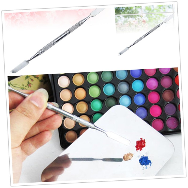 BIUDECO 3pcs Makeup Mixing Bar Silver Stainless Steel for Foundation