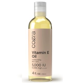 Coera Vitamin E Oil | 5,000 IU | 4 fl oz | Moisturizing & Nourishing Skin Oil fo