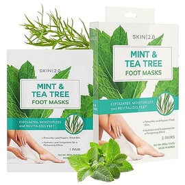 Skin 2.0 Tea Tree & Mint Foot Masks - Fights Athlete's Foot, Detoxifies & Exfoliates, Cooling & Relaxing - Dermatologist Tested Korean Skincare - Clea
