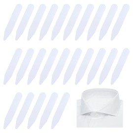 Abeillo 30PCS 2.2" Collar Stays for Men's Dress Shirts, Plastic Collar Stays Dress Shirt Collar Inserts, Waterproof Invisible Shirt Collar Inserts, Dress Shirt Collar Stays for Men (White)