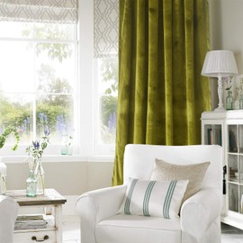 Roslynwood Olive Green Velvet Curtains 2 Panels Set, Block Light Thermal Insulated Velour Rod Pocket Drapes for Bedroom and Living Room (52 x 63 inch, OliveGreen)
