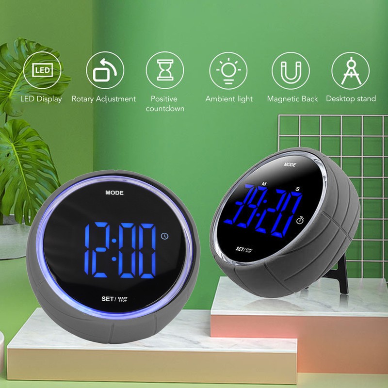 Multifunctional Timer Kitchen Baking Timer with Cool Ambient Light 1000MAH