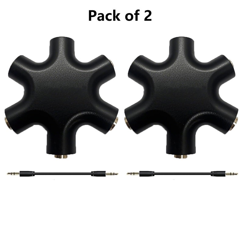 Typheoniks 5-Jack Audio Headphone Splitter for 3.5mm Devices Multi Earphone