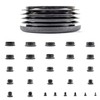 12mm Plastic End Caps, Black Round Tube Inserts, Pack of
