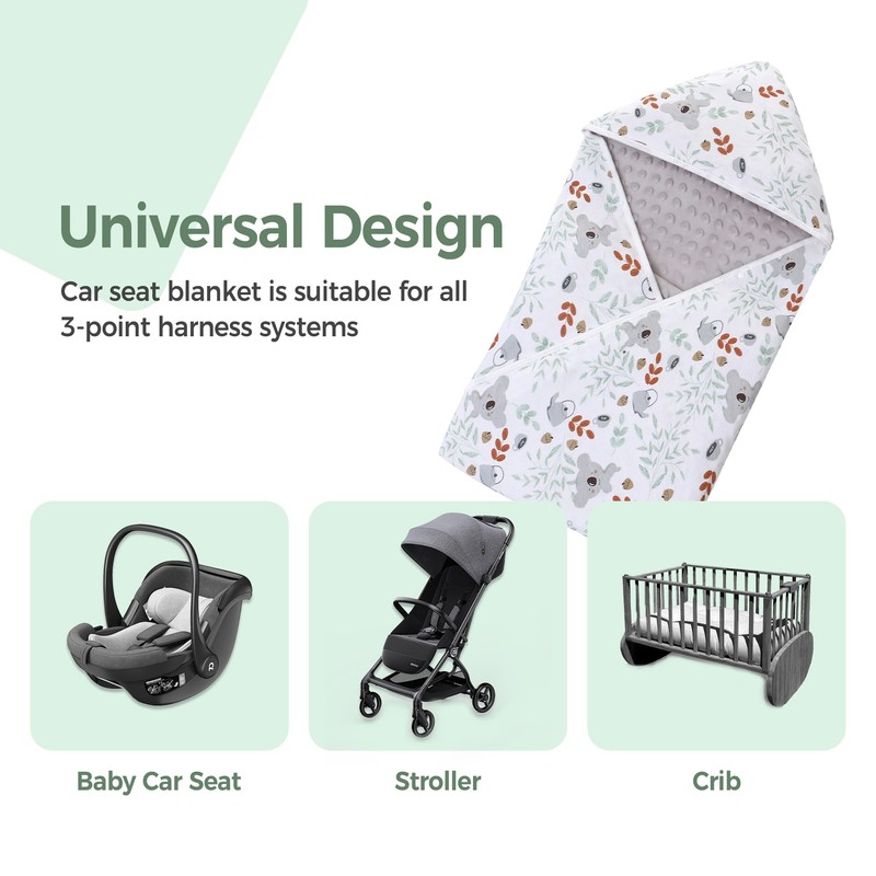 Miracle Baby Car Seat Blanket for Babies, Minky Dot Carseat