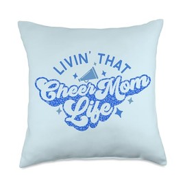 Cheer Mom Life Essential Cheer Mom Squad Livin That Life Throw Pillow, 18x18, Multicolor