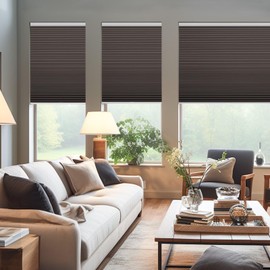 Changshade Cordless Cellular Shades, Blackout Honeycomb Shades for Windows, Pull Down Pleated Blinds, Easy to Install for Indoor Windows and French Doors,38" W x 72" H, Taupe