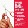 Revlon Cuticle Scissors, Ultra-Fine Stainless Steel Curved Blade for Neat