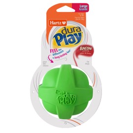 Hartz DuraPlay Bacon Scented Dog Toys, Large 1 Count, Colors may vary