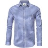 EIISSION Men’s Traditional Shirt Men's Checked Oktoberfest Shirt in Red or Blue, Long Sleeves, Casual Cotton Shirt