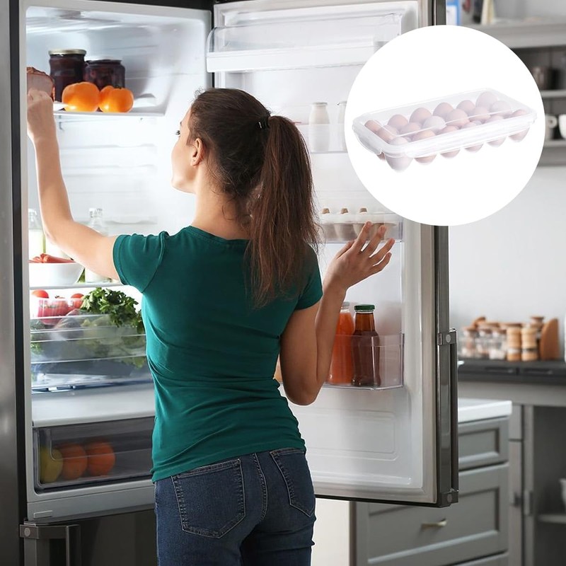 2 Pack Egg Holder, Fridge Storage Containers, Egg Storage for