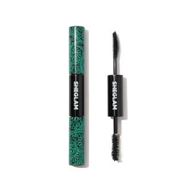 SHEGLAM 2 en 1 Volumen negro y longitud Máscara impermeable Maquillaje de ojos con tubo de doble extremo de larga duración