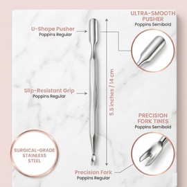 Armiz Cuticle Pusher with Fork- Dual-Ended Stainless Steel Nail Tools with Sharp Fork, U-Shape Design, Cuticle Remover Tool Ideal for Manicures and Pedicures