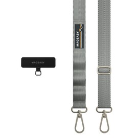 MagEasy Smartphone Shoulder Crossbody / Neck / Shoulder Strap Thick Smartphone Strap (with Strap Holder) Smartphone Shoulder Strap Mobile Strap Mobile Shoulder [Compatible with Various Smartphones] Strap+ Card 0.8 inches (20 mm), misty blue