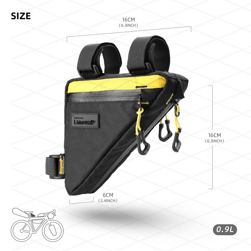 Rhinowalk Bicycle Triangular Bag 0.9L - Waterproof Frame Bag with
