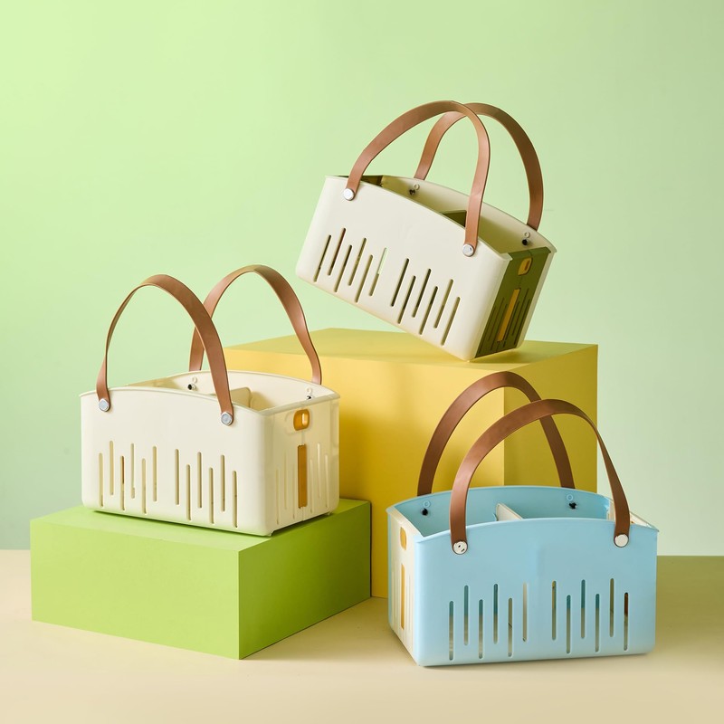 Msiud Shower Caddy Basket, Portable Plastic Shower Storage, Collapsible Bath