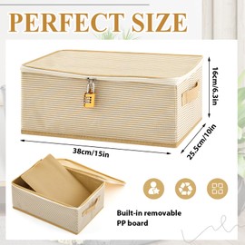 Briwooody Discreet Lockable Adult Toy Bag Storage Organizer Toy Bag Storage Bins with Zipper Lid 15 x 10 x 5.9 Inches Toy Storage Organizer Case for Women and Men Clothes Container (Coffee Color)