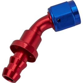 45 Degree Socketless Push-On Hose End, -6 AN