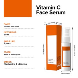 Hppsctink VC-Gesichtsessenz, 30ml VC Feuchtigkeitsessenz für das Gesicht, Feine Linien verbessern, Aufhellende & straffende Hautpflege-Essenz, serum