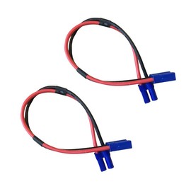 LinsyRC 2-Pack EC5 Male Connector to EC5 Female Connector Cable Extension Wire RC Adapter 30CM 10AWG for RC Airplane Battery Charger