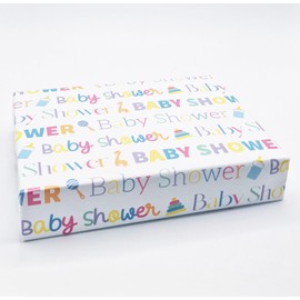 2 Sheets Baby Shower Unisex Writing Wrapping Paper Pink Blue Lilac Yellow Cute New Baby Arrival Gender Reveal Gift Wrap Boy or Girl (PA)