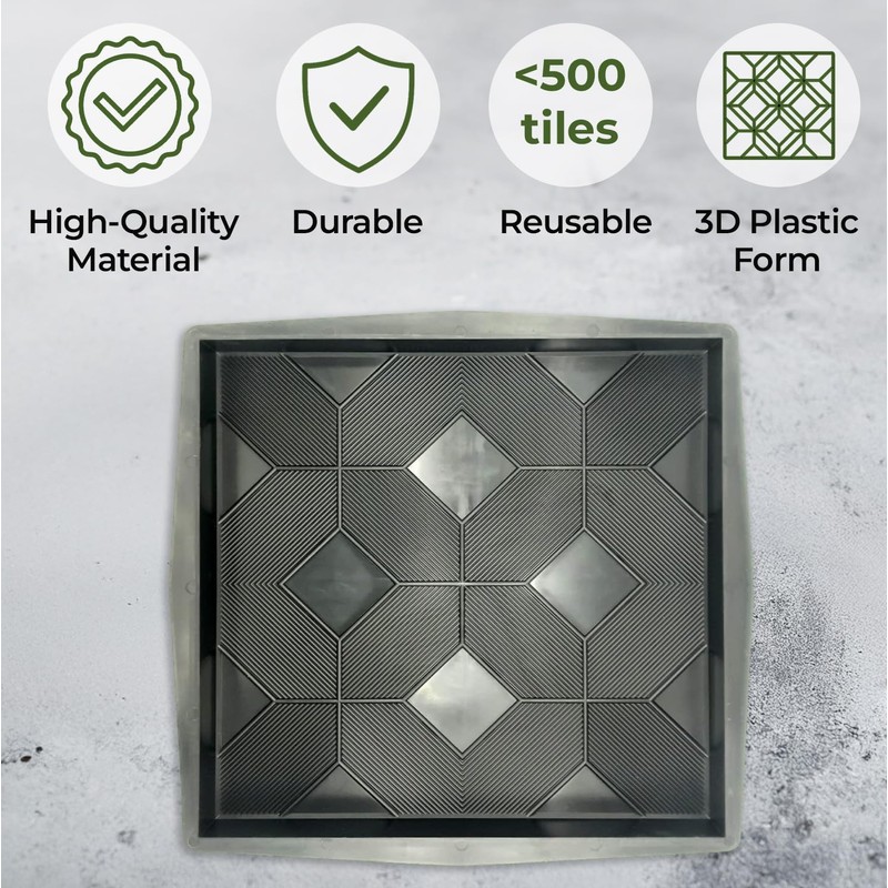 BETONEX Plastic Molds Concrete Patio Paving Mold Slabs Chestnut -