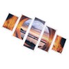 5PCS Frameless Canvas Painting Seaport Pattern Wall Art Picture for
