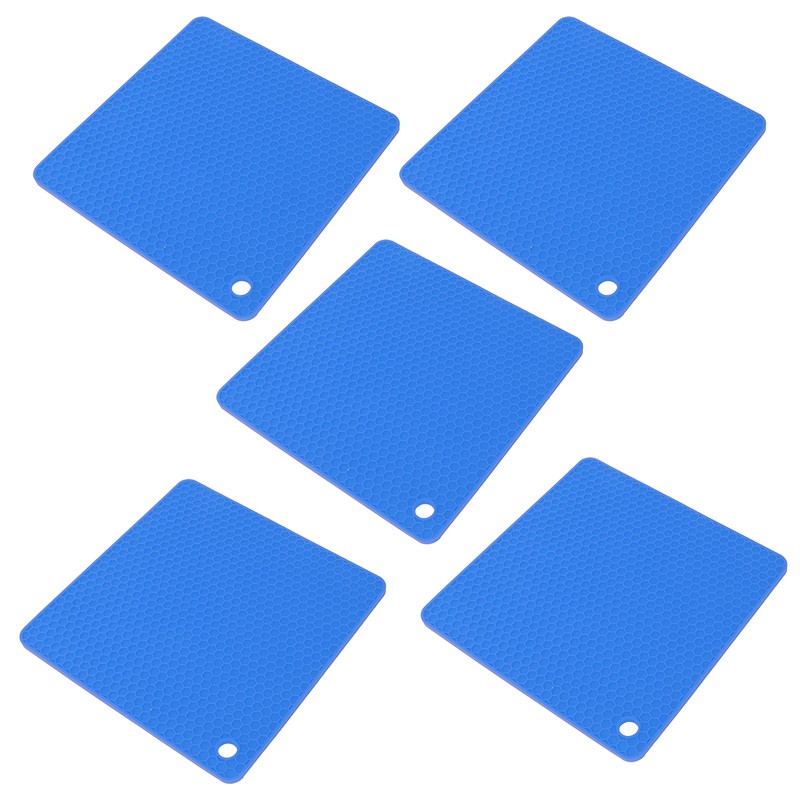 5pcs Silicone Pot Holders Mat Heat Resistant Anti Slip Square