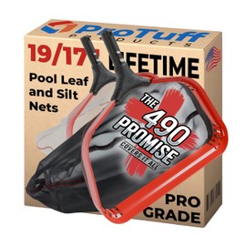 ProTuff Silt & Leaf Rake Bundle - Unlimited Free Replacements - 2-Items: 19 Inch Medium & 17 inch Fine Mesh Pool Cleaner for Sand, Silt, Pollen, Leaves & Twigs - Nearly 20 & 18 inch