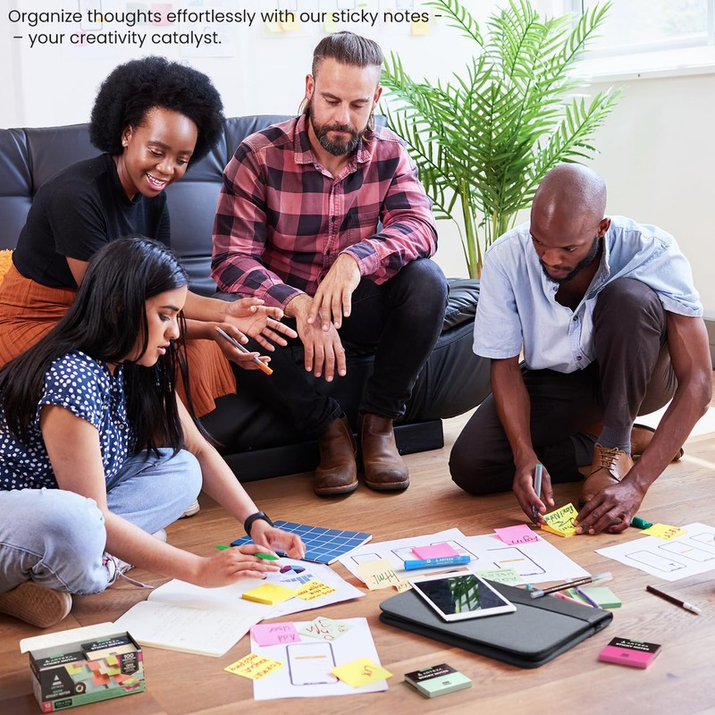 ARTEZA Sticky Notes 3x3 inches, 12 Sticky Pads, Bulk Sticky