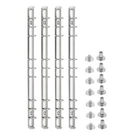 PATIKIL B5 9-Hole Ring Binder Mechanisms, 4 Set Binder Spines Replacement for Binder Planners, 1.5cm, Silver Tone
