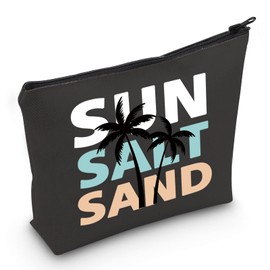 JXGZSO Summer Cosmetic Bag Sun Salt Sand Makeup Bag Beach Life Gift Summer Vacation Gift Spring Break Gift (Sun Salt Sand Bag CA)