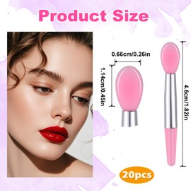 BOHUIZ 20 Pcs Lip Mask Applicator Silicone LIp Applicator Lip Balm Applicator Stick Lipstick Brushes Applicator Cosmetic Brush Set For Lipstick Lip Gloss Lip Mask