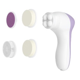 Bella Ciao 6-Piece Cleansing and Exfoliating Kit, Lavender|4 Massage and Cleansing Heads|Bonus Callus Removal Disc|Powered, Dual-Speed Operation|Shrinks Pores, Restores Circulation|Removes Flaky Skin