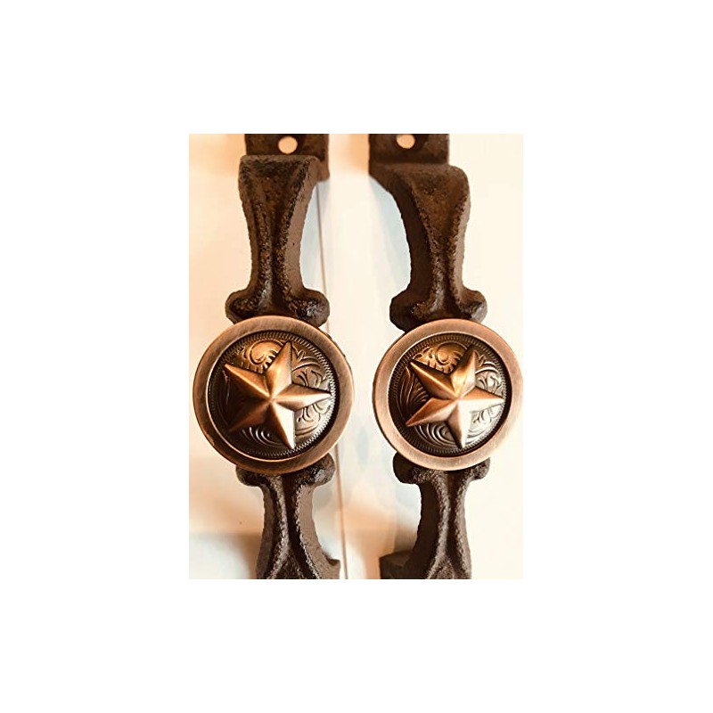 Generic BigTexas Set of 2 Rustic Cast Iron Western Star