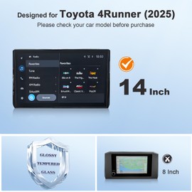 BSTW for 2025 Toyota 4Runner Screen Protector for 2025 4Runner TRD Off-Road Premium/Limited/Trailhunter 14-In Display for 6th Gen 4Runner Accessories Tempered Glass Protective Film