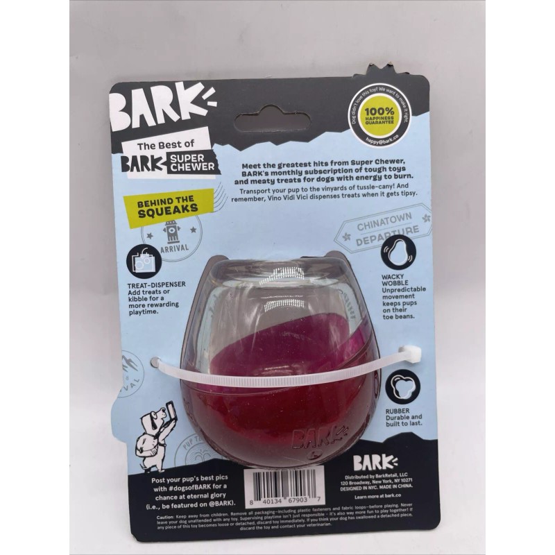 Bark Box Super Chewer Vino Vidi Vici Wine Goblet Toy