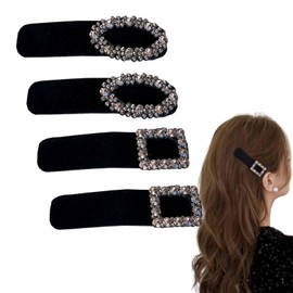 Shefun Hairpins Fashionable Black Hairpins 4-Piece Set No Marks Left Forehead Clip Cute Forehead Pin Hair Clip Adult Hair Ornament JP230